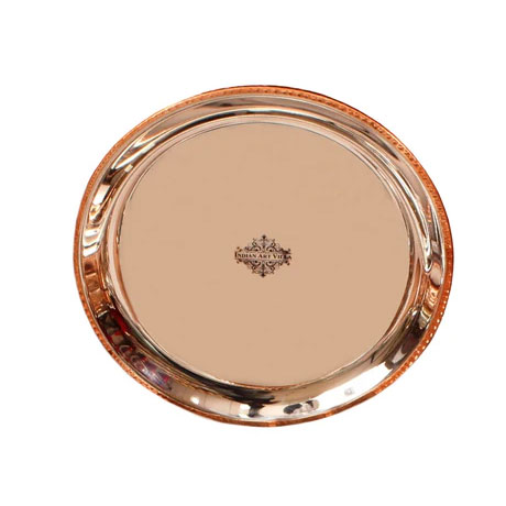 Steel Copper Full Serving Plate with Copper Beeding