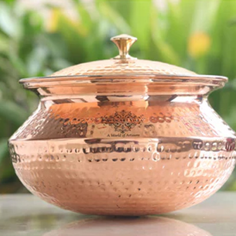 Pure Copper Handi with Tin Lining & Lid- Cookware